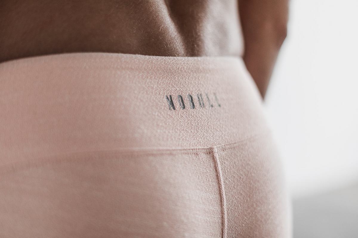 Nobull Crop Melange Women's Tights Rose | Australia (GB2489)